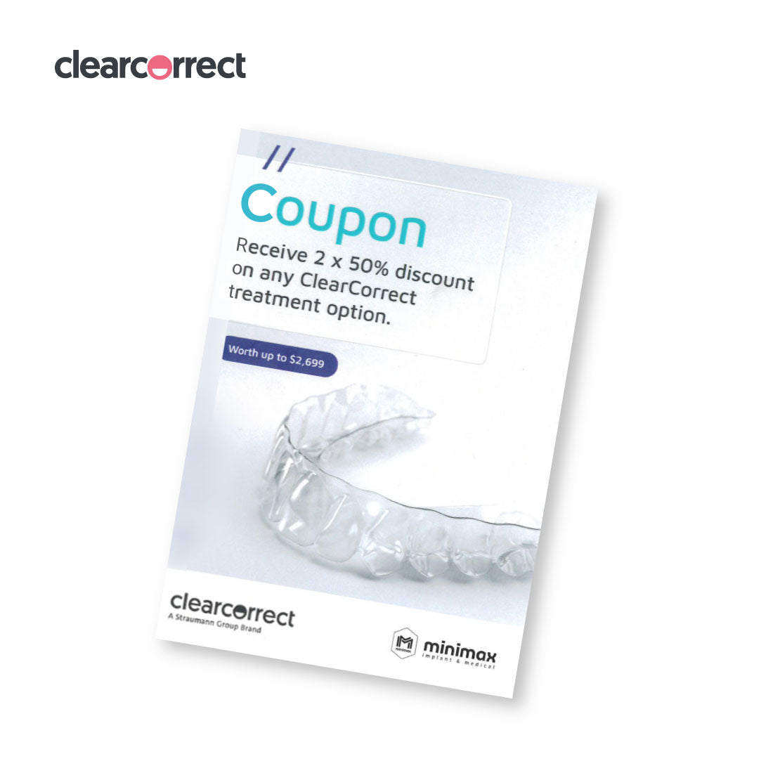 Clearcorrect Eshop ClearCorrect® Aligners Çoupon (2 Cases x 50% discount) – Minimax Implant